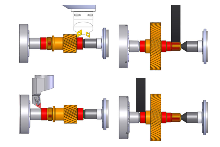 Machining of outer diameters and turning faces in one clamping  Avoidance of re-clamping faults for higher machining quality Maximum workpiece dimensions: Length = 500 mm Diameter = 250 mm Weight ≤ 50 kg Automation: Manual loading as well as external automation possible