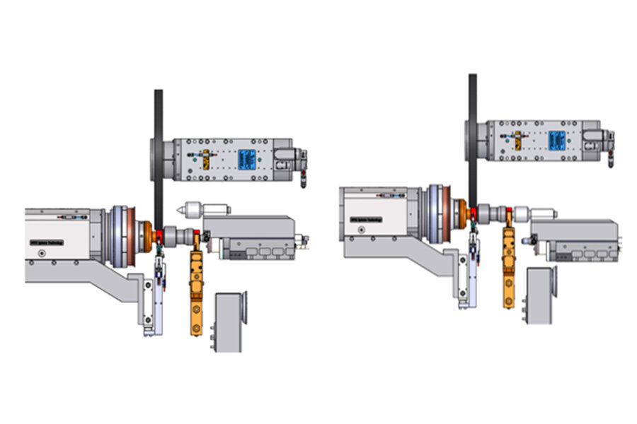Simultaneous machining ID- / OD- / Face grinding for EV-Shaft Increased productivity due to reduced set-up times Process stability thanks to the in- and post-process measuring system Precision dressing thanks to the dressing spindle and dressing monitoring Maximum workpiece dimensions: Length 	= 500 mm Diameter = 250 mm Weight ≤ 50 kg