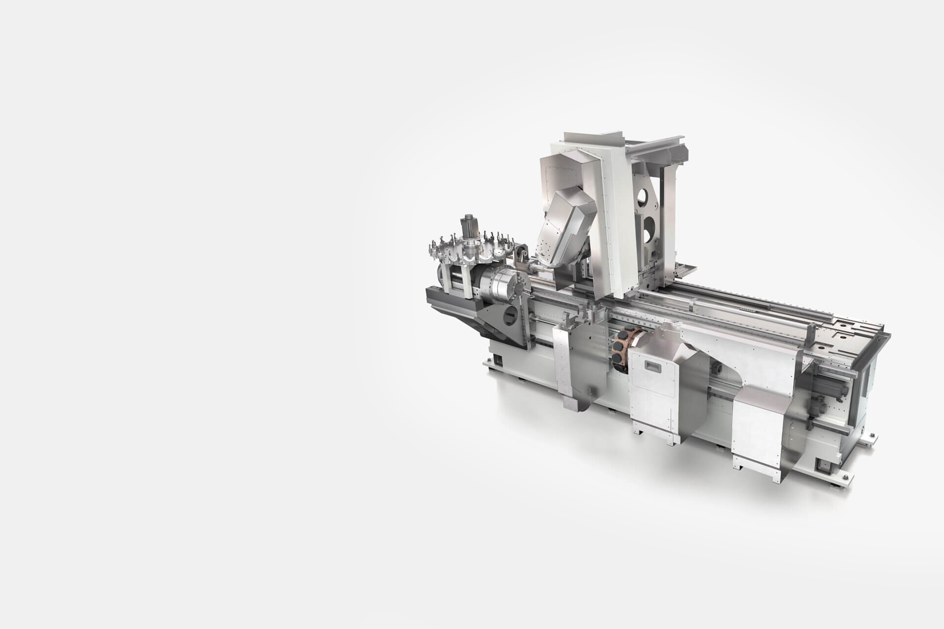 PITTLER V300 Maschine mit geöffnetem Bearbeitungsraum.